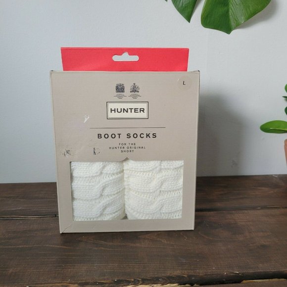 Short Cable Knit Cuff Welly Boot Socks 